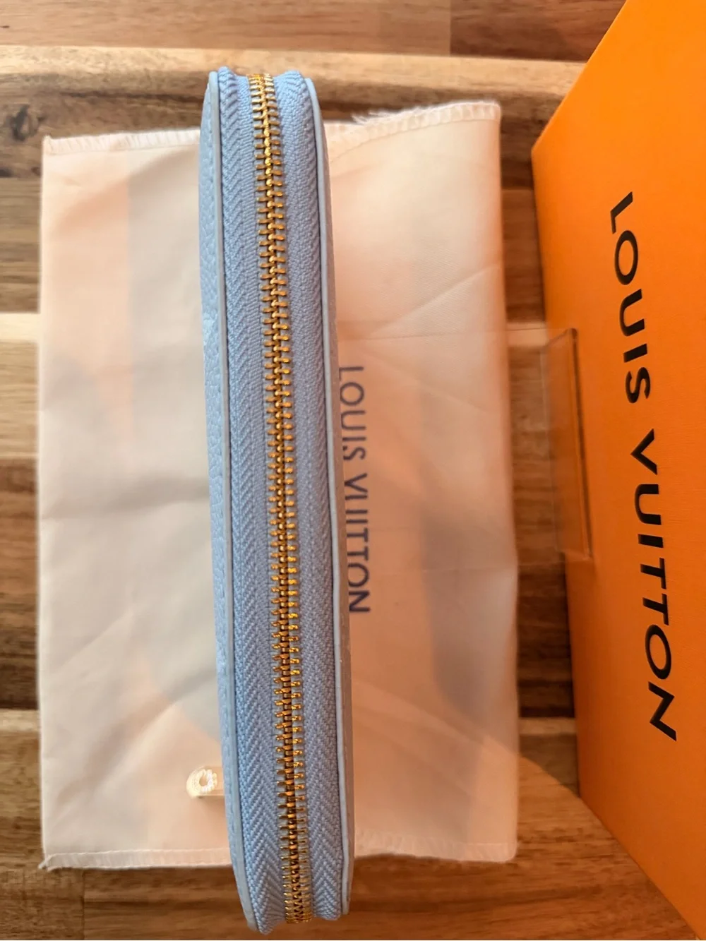 Louis Vuitton Light Blue Monogram Zip-Around Wallet